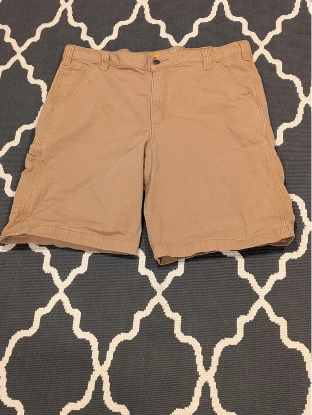 Carhartt Relaxed Fit Carpenter Shorts Mens 38 Tan Khaki Workwear Canvas Utility
